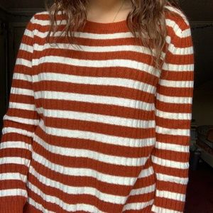 White and Orange Striped Sweater (Old Navy)